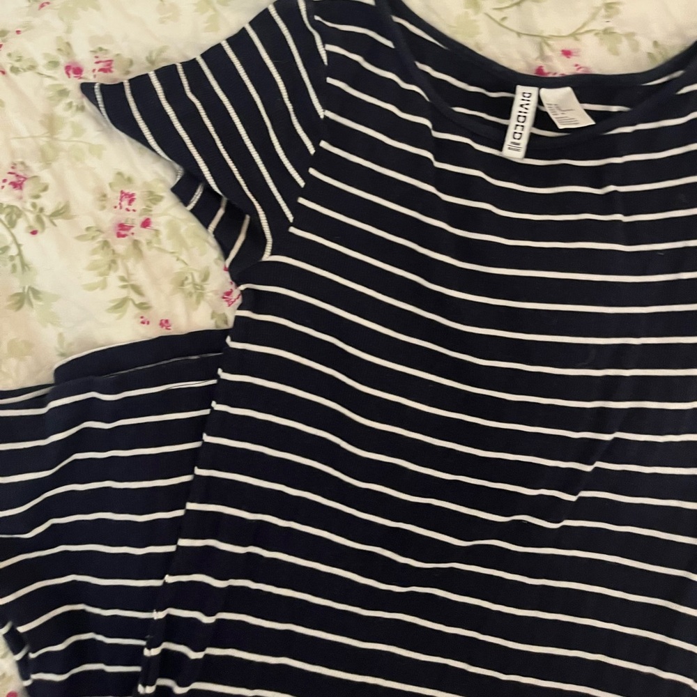 Stripped tee shirt dress